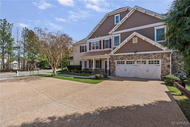 3401 Coles Point Way Unit A, Henrico, VA 23060 - view of front of house featuring driveway, stone siding, and a garage
