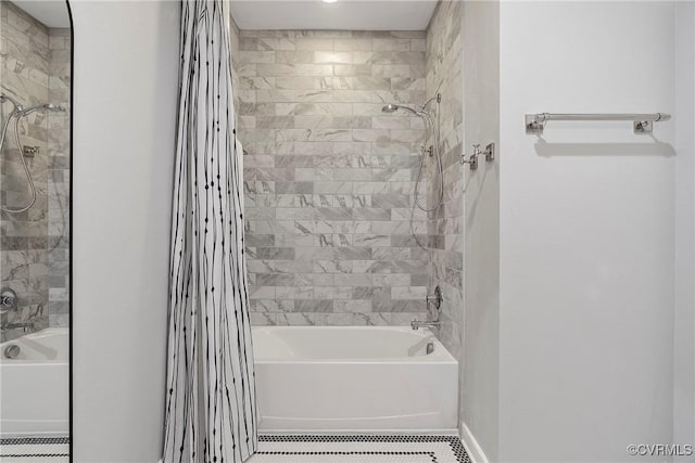 3401 Coles Point Way Unit A, Henrico, VA 23060 - full bath with shower / bathtub combination with curtain, tile patterned floors, and baseboards