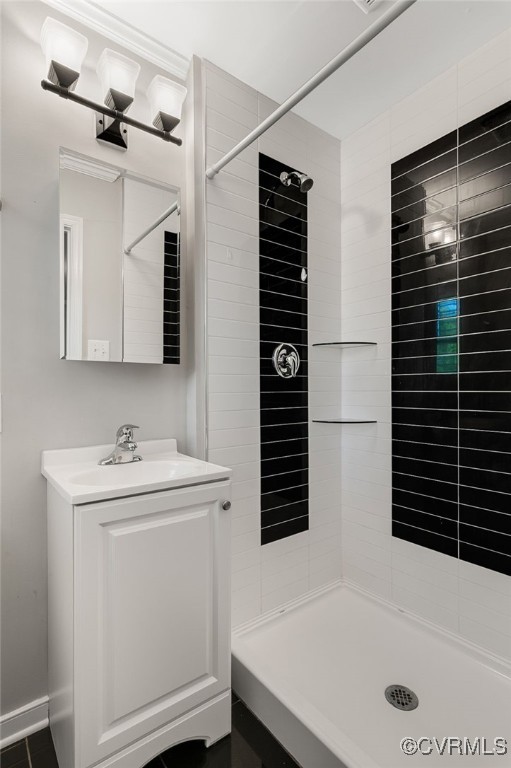 3411 Sylvania Rd, Chester, VA 23831 - bathroom with vanity and tiled shower