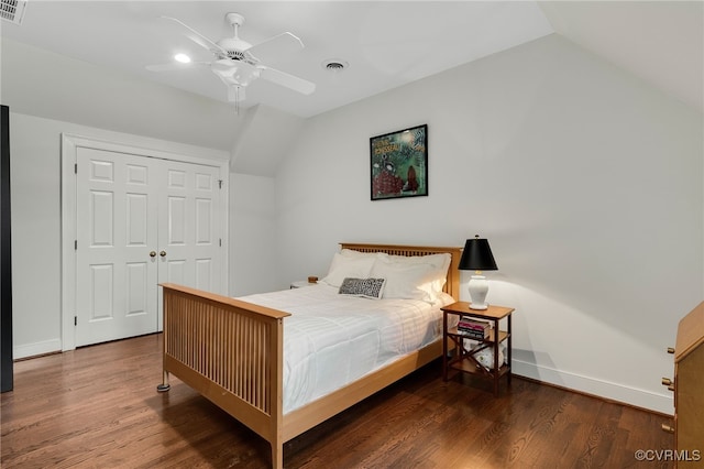 912 S Gaskins Rd, Henrico, VA 23238 - bedroom featuring vaulted ceiling, wood finished floors, baseboards, and a ceiling fan
