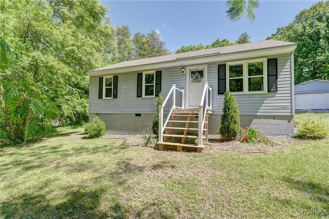 4509 Lockin Rd, Powhatan, VA 23139 - ranch-style house featuring crawl space and a front yard