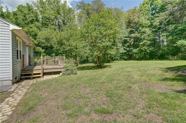 4509 Lockin Rd, Powhatan, VA 23139 - view of green lawn featuring a deck