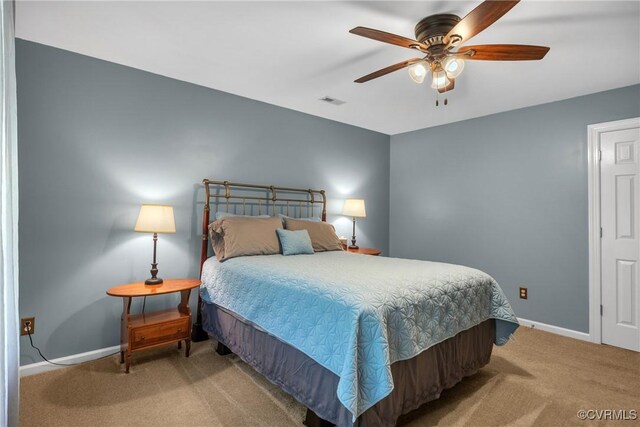 14022 Redhills Rd, Hanover, VA 23015 - bedroom with carpet floors, baseboards, and a ceiling fan