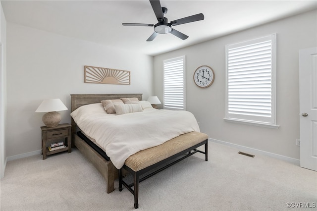1900 Roseneath Rd Unit 8B, Richmond, VA 23230 - bedroom featuring light colored carpet, baseboards, and ceiling fan