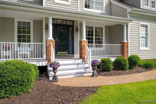 11137 Sterling Cove Dr, Chesterfield, VA 23838 - view of exterior entry with covered porch and brick siding