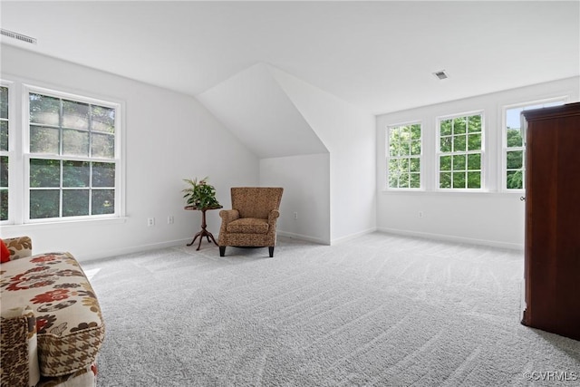 11137 Sterling Cove Dr, Chesterfield, VA 23838 - sitting room with carpet floors, vaulted ceiling, and baseboards