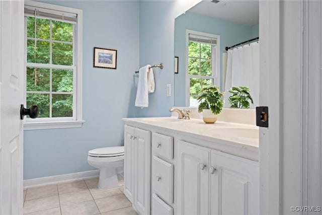 11137 Sterling Cove Dr, Chesterfield, VA 23838 - full bathroom with toilet, double vanity, tile patterned floors, and baseboards