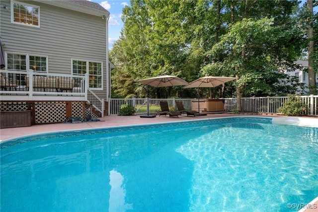 11137 Sterling Cove Dr, Chesterfield, VA 23838 - view of swimming pool featuring a deck and stairway