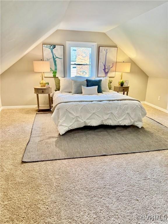 8409 Zell Ln, Henrico, VA 23229 - bedroom featuring vaulted ceiling, carpet, and baseboards