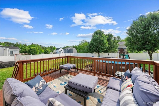 7012 Autumn Point Dr, North Chesterfield, VA 23234 - deck featuring outdoor lounge area and a playground
