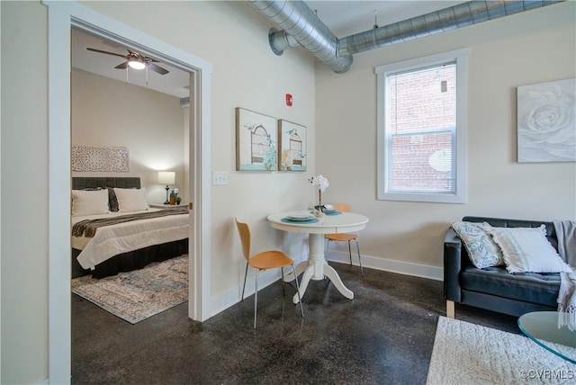 1020 Porter St Unit 103, Richmond, VA 23224 - dining room with baseboards and a ceiling fan