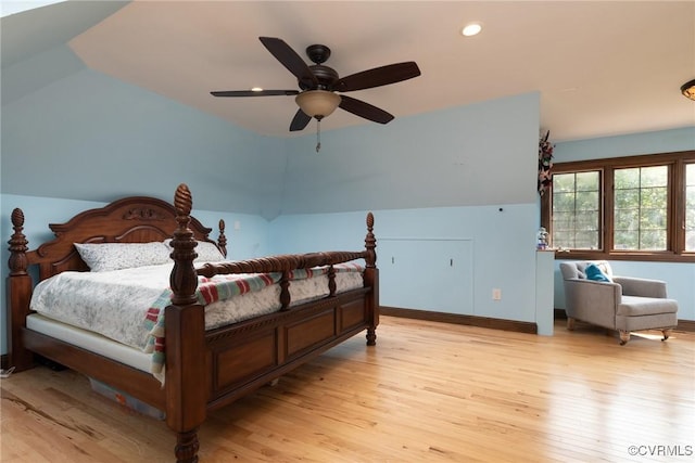 14421 Clazemont Rd, Montpelier, VA 23192 - bedroom featuring lofted ceiling, light wood finished floors, recessed lighting, and ceiling fan