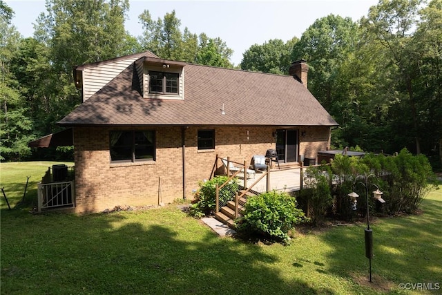 14421 Clazemont Rd, Montpelier, VA 23192 - back of property featuring brick siding and a yard