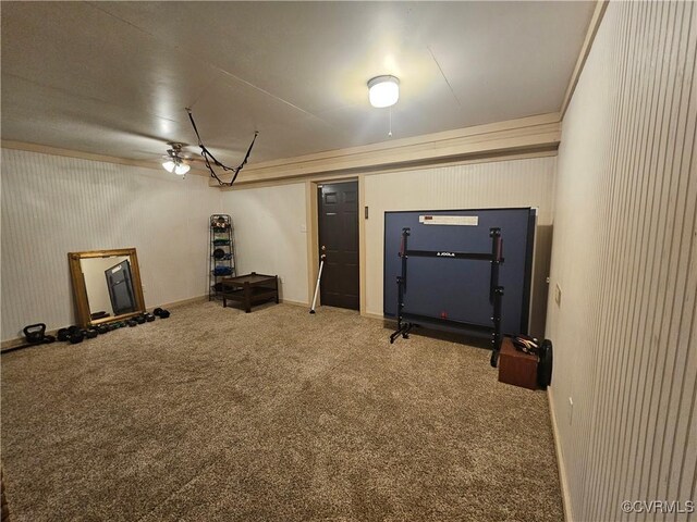 14421 Clazemont Rd, Montpelier, VA 23192 - below grade area with carpet floors and crown molding