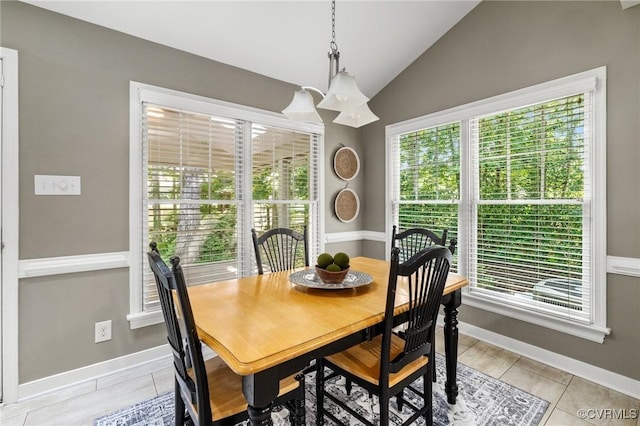 15210 Powell Grove Rd, Midlothian, VA 23112 - dining space featuring healthy amount of natural light, lofted ceiling, and light tile patterned flooring