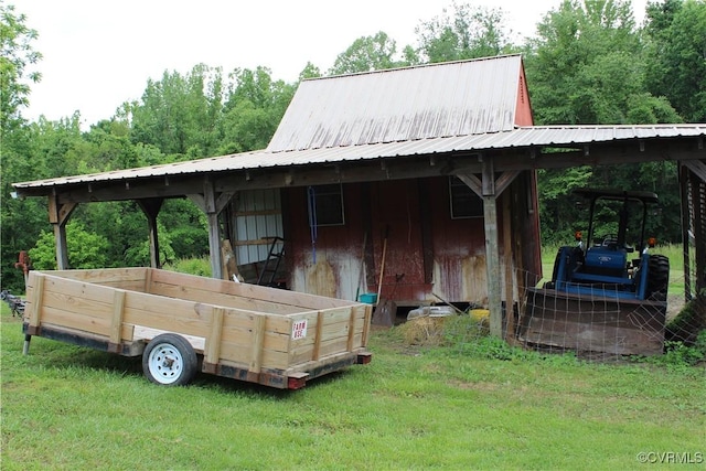 87 Northwood Ln, Cumberland, VA 23040 - view of pole building with a yard and a detached carport