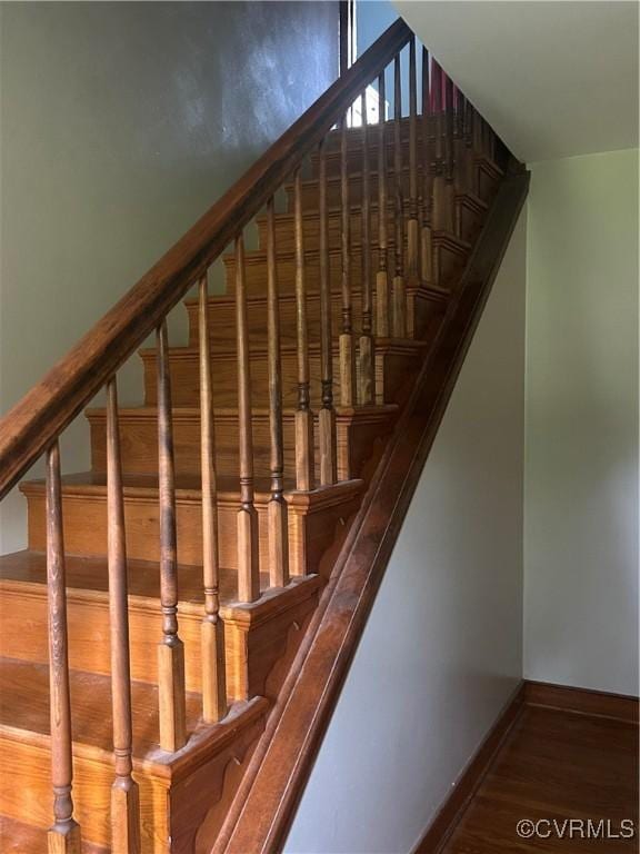 87 Northwood Ln, Cumberland, VA 23040 - staircase with baseboards and wood finished floors