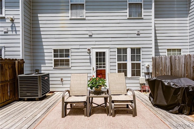 2906 Mary Beth Ln, Henrico, VA 23060 - wooden deck with central air condition unit and a grill