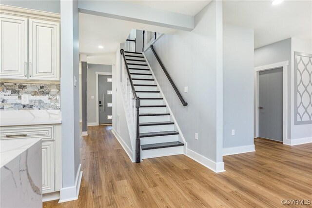 120 Drybridge Ct, Henrico, VA 23150 - staircase with wood finished floors, baseboards, and recessed lighting