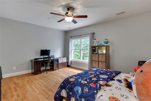 11715 Triple Notch Ter, Henrico, VA 23233 - bedroom featuring light wood finished floors, an office area, baseboards, and a ceiling fan