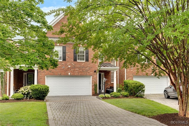 11715 Triple Notch Ter, Henrico, VA 23233 - view of front facade with an attached garage, decorative driveway, and a front yard