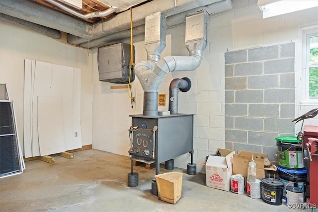 3786 Donavon Mill Ct, Powhatan, VA 23139 - below grade area with a wood stove