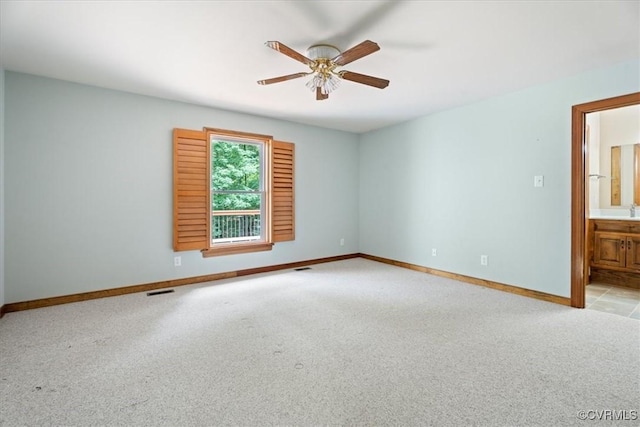 3786 Donavon Mill Ct, Powhatan, VA 23139 - unfurnished room with a ceiling fan, light colored carpet, and baseboards