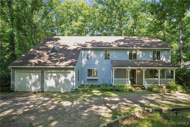 5910 Harbourwood Pl, Chesterfield, VA 23112 - view of front of house featuring covered porch, a garage, and driveway