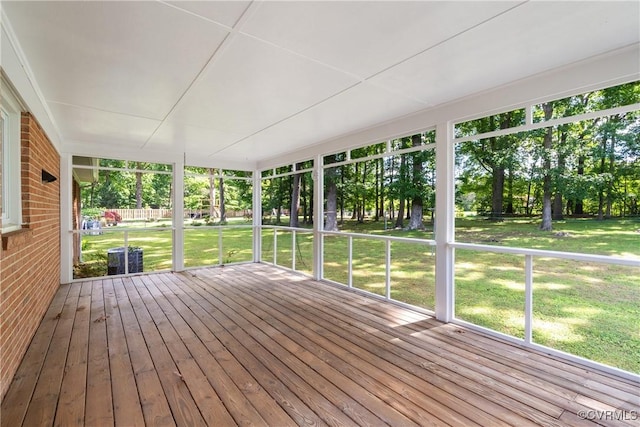 5441 Claridge Dr, Chesterfield, VA 23832 - unfurnished sunroom with view of wooded area