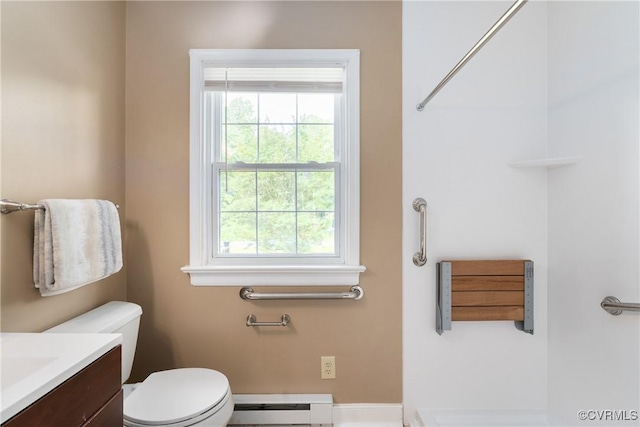5441 Claridge Dr, Chesterfield, VA 23832 - bathroom with baseboard heating, healthy amount of natural light, toilet, and vanity