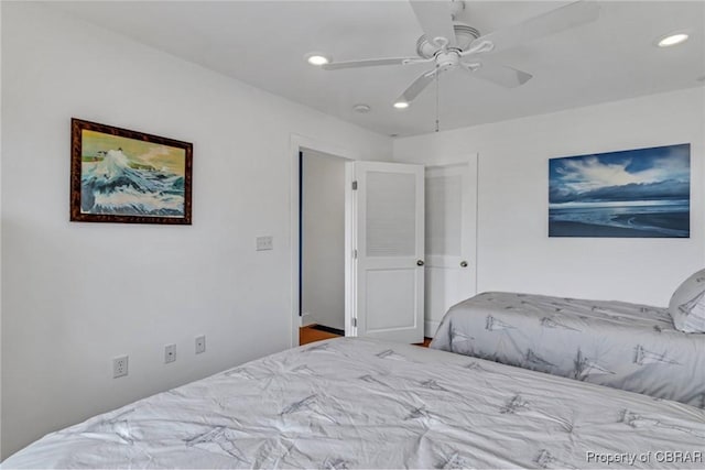 224 Oyster Creek Dr, White Stone, VA 22578 - bedroom with recessed lighting and a ceiling fan