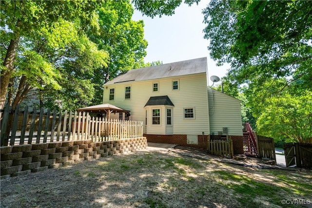 3206 Ramsey Dr, Chester, VA 23831 - back of property featuring a gazebo, a fenced backyard, and stairway