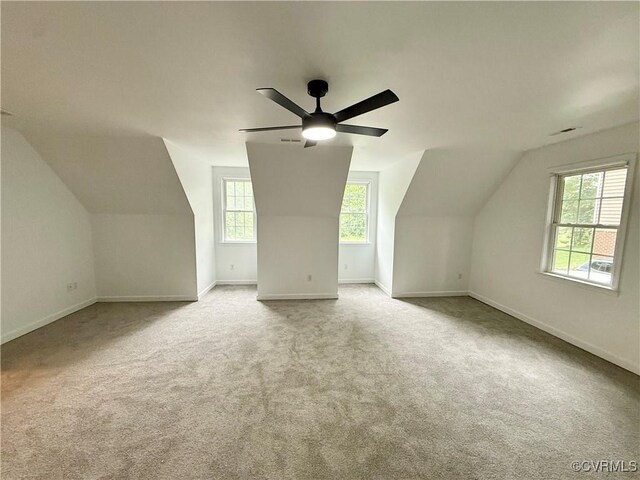 4608 Stoney Creek Pkwy, Chester, VA 23831 - bonus room with carpet flooring, baseboards, vaulted ceiling, and ceiling fan