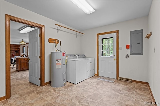 325 Hamlet Rd, Manakin Sabot, VA 23103 - laundry area with electric panel, independent washer and dryer, and water heater