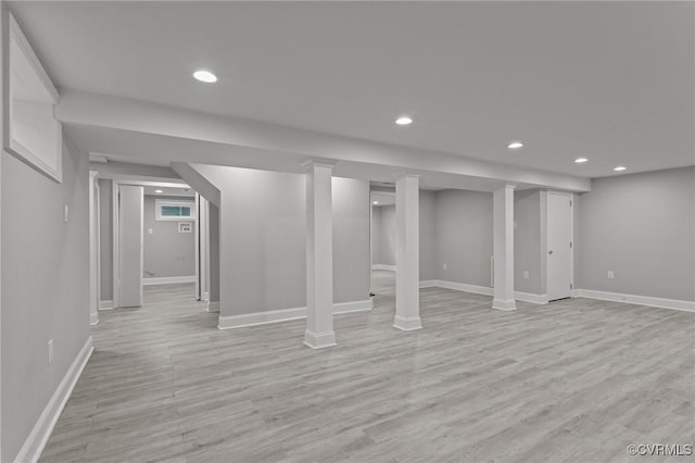 2920 Hawthorne Ave, Richmond, VA 23222 - finished basement with recessed lighting, baseboards, and light wood finished floors