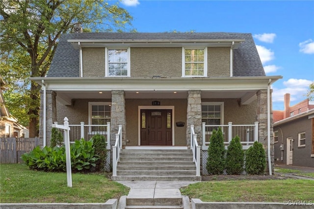 2920 Hawthorne Ave, Richmond, VA 23222 - view of front of house with stucco siding and covered porch
