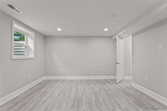 2920 Hawthorne Ave, Richmond, VA 23222 - basement featuring light wood-style flooring, baseboards, and recessed lighting