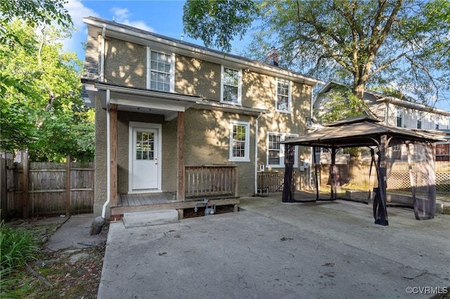 2920 Hawthorne Ave, Richmond, VA 23222 - back of property with a gazebo, a patio, and stucco siding
