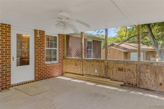 327 White Sand Dr, Heathsville, VA 22473 - view of patio featuring ceiling fan and a deck