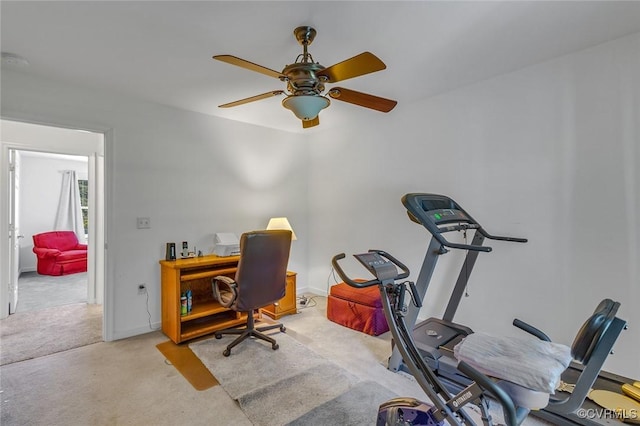 327 White Sand Dr, Heathsville, VA 22473 - office featuring carpet floors, ceiling fan, and baseboards