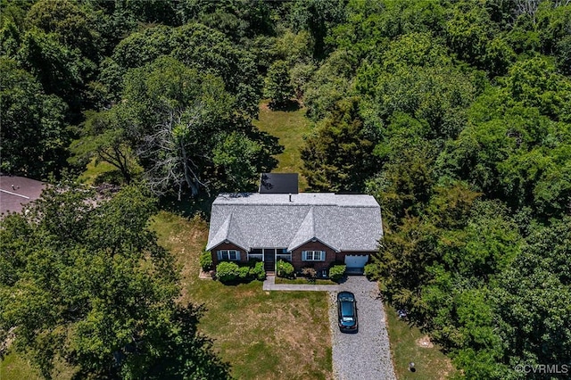 327 White Sand Dr, Heathsville, VA 22473 - view from above of property with a heavily wooded area