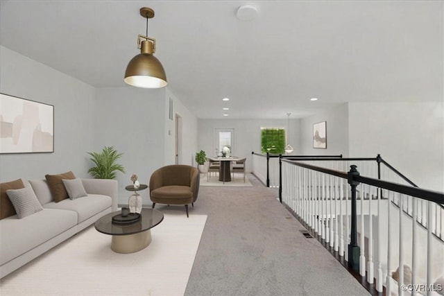 17912 Pine Canyon Trl, Moseley, VA 23120 - living room with carpet floors and recessed lighting