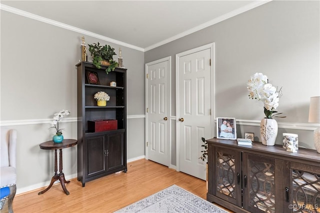 8412 Newbys Mill Dr, Chesterfield, VA 23832 - sitting room with light wood-type flooring and ornamental molding