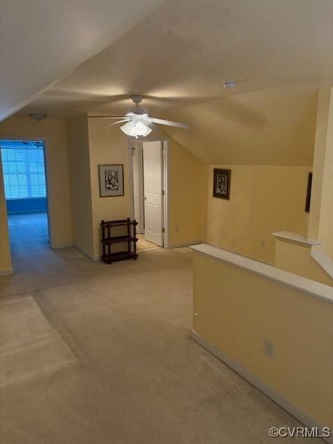11292 Silverstone Dr, Mechanicsville, VA 23116 - bonus room with a ceiling fan, vaulted ceiling, light colored carpet, and baseboards