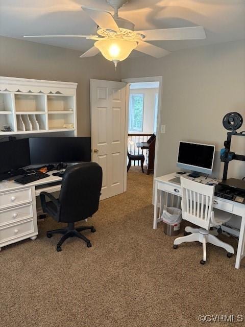 11292 Silverstone Dr, Mechanicsville, VA 23116 - carpeted office space featuring a ceiling fan