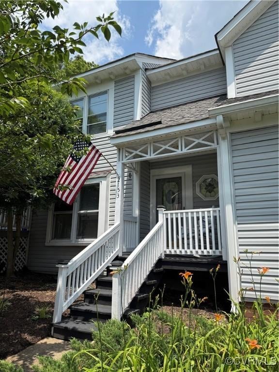 2153 Waters Mill Pt, North Chesterfield, VA 23235 - view of exterior entry featuring a porch