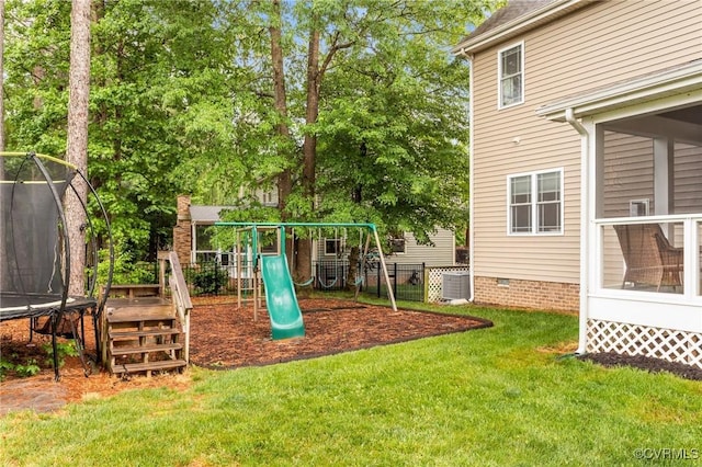 8324 Longlands Pl, Chesterfield, VA 23832 - view of playground featuring a trampoline and central AC