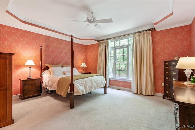 522 Hunt Field Rd, Manakin Sabot, VA 23103 - bedroom featuring crown molding, carpet floors, a ceiling fan, and baseboards