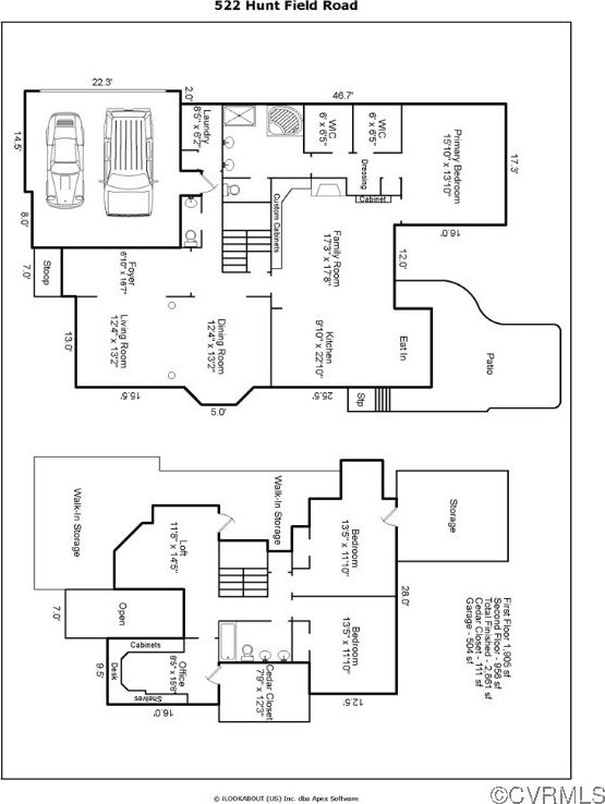 522 Hunt Field Rd, Manakin Sabot, VA 23103 - floor plan / room layout