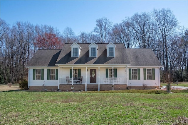 274 Meadow Dr, Tappahannock, VA 22560 - cape cod home with a porch, a front lawn, and crawl space